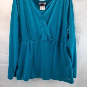 Curves long sleeve blue top size xl